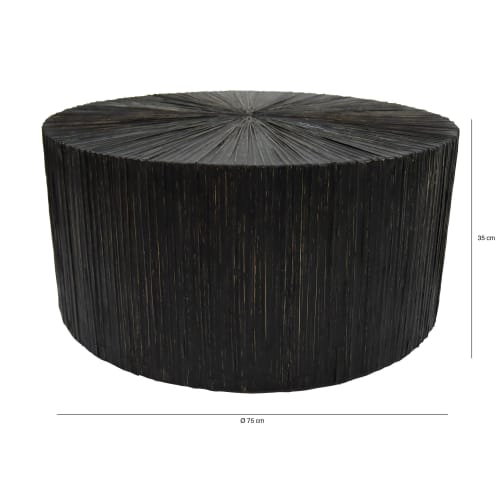 Meubles Tables basses | Table basse en bois et feuilles de cocotier - IQ44707