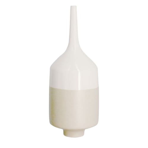 Déco Vases | Vase en grès blanc et beige H45 - DS23728