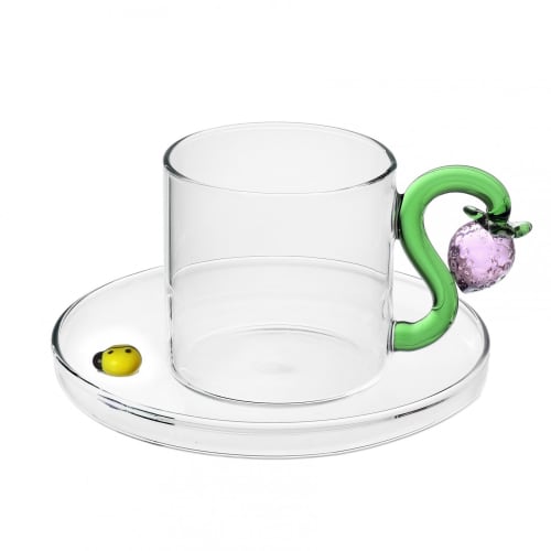Art de la table Bols, tasses et mugs | Tasse à café et soucoupe fraise - XT08681