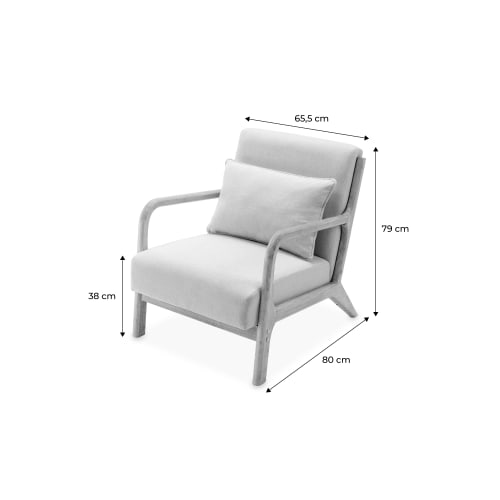 Canapés et fauteuils Fauteuils | Fauteuil en bois avec tissu bleu 65x 80x79cm - VX90472