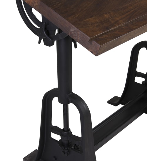 Muebles Escritorios | Mesa de madera marrón y metal negro L 130 cm - GD87445