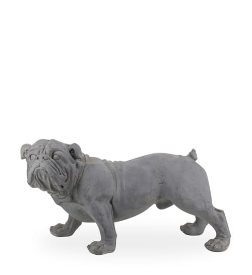 Déco Statuettes et figurines | Statue bulldog en résine gris - IO91835