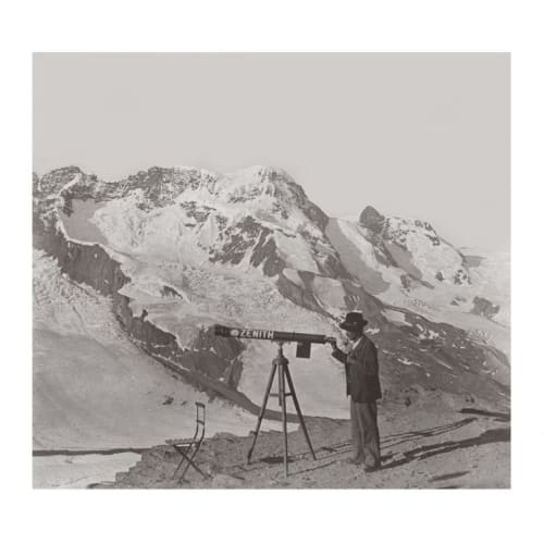 Déco Photos murales | Photo ancienne noir et blanc montagne n°59 cadre noir 40x40cm - NB31265