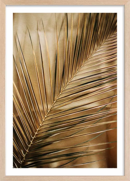 Déco Affiches et posters | Affiche sous cadre bois déco golden palm 20x30cm - QJ31594