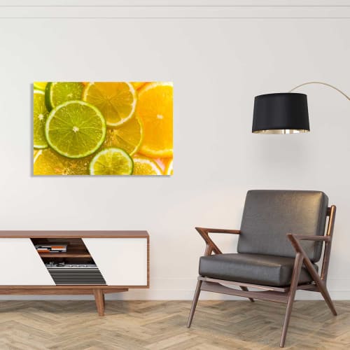 Déco Toiles et tableaux | Tableau tranches de citron toile imprimée 80x50cm - WE45240