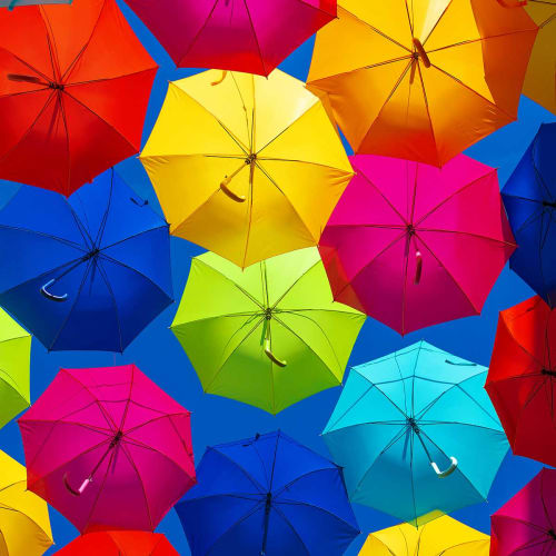 Déco Toiles et tableaux | Tableau ciel de parapluies toile imprimée 80x120cm - RT09839