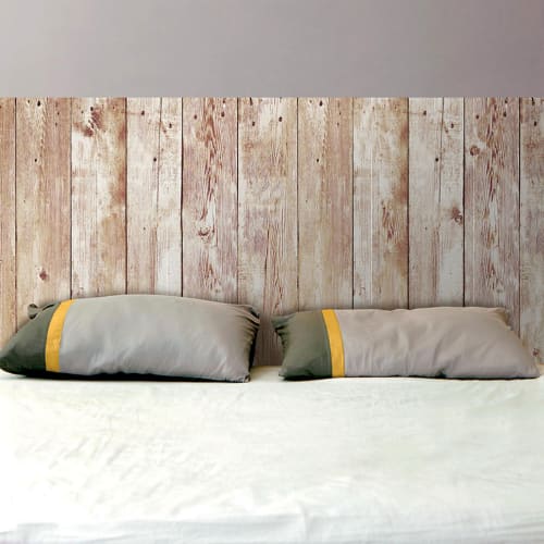 Déco Stickers muraux | Autocollant mural tête de lit planches de bois 155x68cm - YT43060