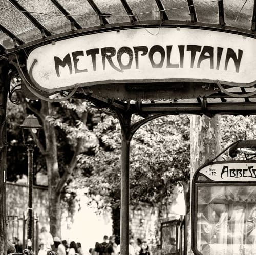 Déco Toiles et tableaux | Tableau noir et blanc métropolitain Paris toile imprimée 60x100cm - VO92732