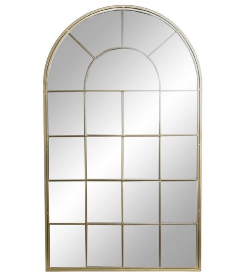 Déco Miroirs | Miroir fenêtre en métal doré H110cm - HT03465