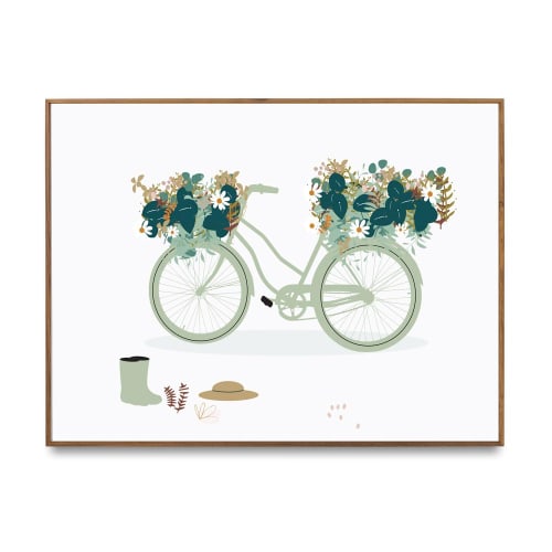 Déco Affiches | Affiche vélo fleuri A3 - VW68710