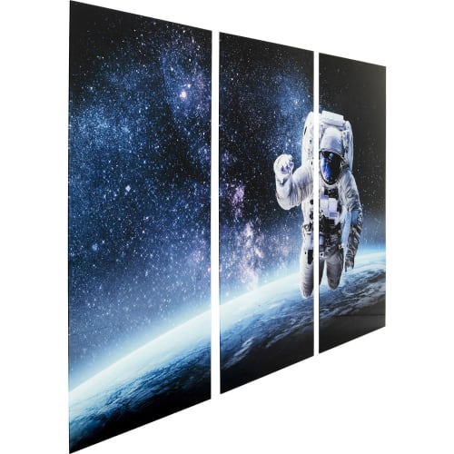 Déco Toiles et tableaux | Tableau triptyque astronaute en verre 240x160 - JQ60977
