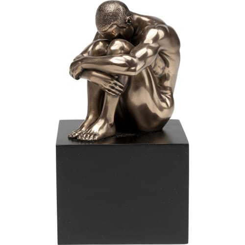 Déco Statuettes et figurines | Statuette homme assis en polyrésine bronze - BF09386