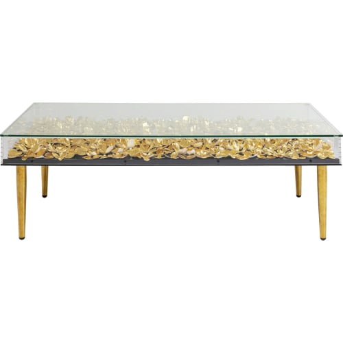 Meubles Tables basses | Table basse dorée fleurs en papier - SZ66954