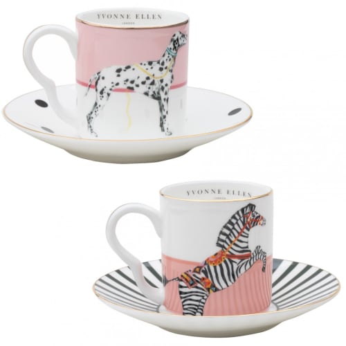 Art de la table Bols, tasses et mugs | Tasses à café et soucoupe en porcelaine zèbre - IL42676