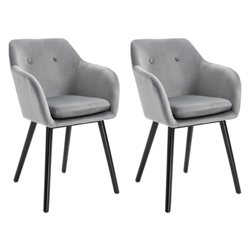 Meubles Chaises | Lot de 2 chaises de visiteur style scandinave velours - VS12704