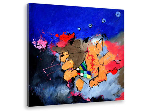 Déco Toiles et tableaux | Tableau abstrait jeu de couleurs toile imprimée 30x30cm - WF61069