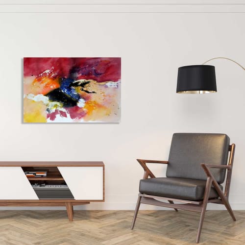 Déco Toiles et tableaux | Tableau peint abstraite aquarelle toile imprimée 120x80cm - OP75793