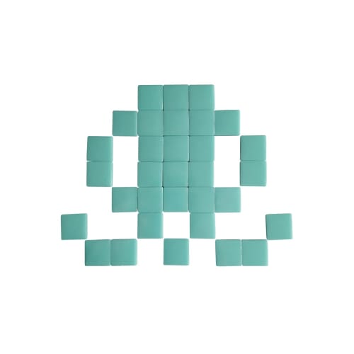 Déco Stickers muraux | Mosaïque adhésive en verre bleu turquoise - KP01910