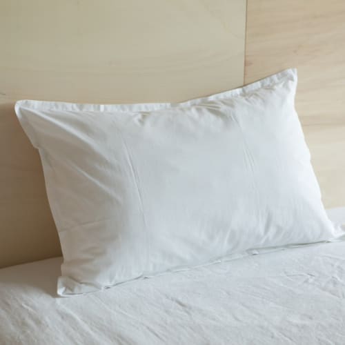 Taie d'oreiller carrée soie de mûrier Beauté uni blanc 64 x 64 cm
