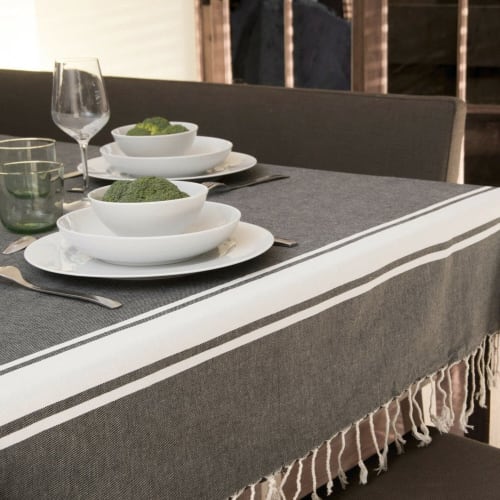 Tovaglia rettangolare cotone 150x250 grigio medio St tropez