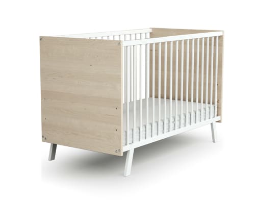 Lit Bebe 60x1 Blanc Et Bouleau Carnaval Maisons Du Monde