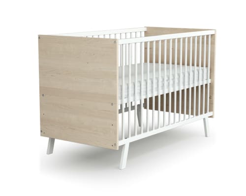 Lit Bebe 60x1 Blanc Et Bouleau Carnaval Maisons Du Monde