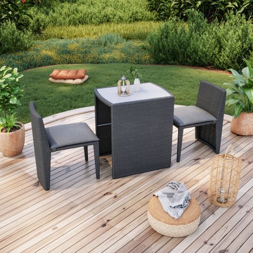 Table de Jardin BOX Table d'Appoint en Plastique Table Basse Balcon Terrasse 