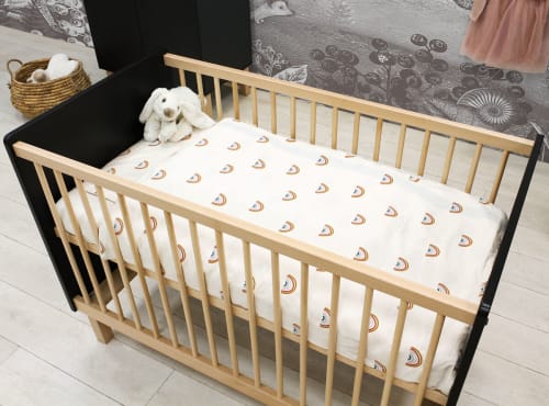 Lit Bebe 60x1 Noir Mat Naturel Maisons Du Monde