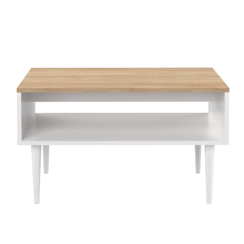 Meubles Tables basses | Table basse  effet bois blanc et chêne naturel - VL25899