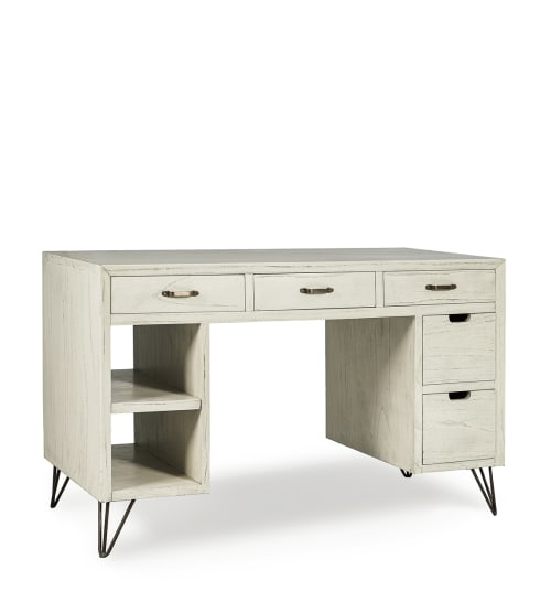 Meubles Bureaux et meubles secrétaires | Bureau en bois blanc L125 - MY13660