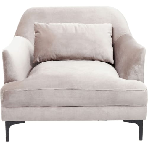 Canapés et fauteuils Fauteuils | Fauteuil en velours gris et acier - NU50194