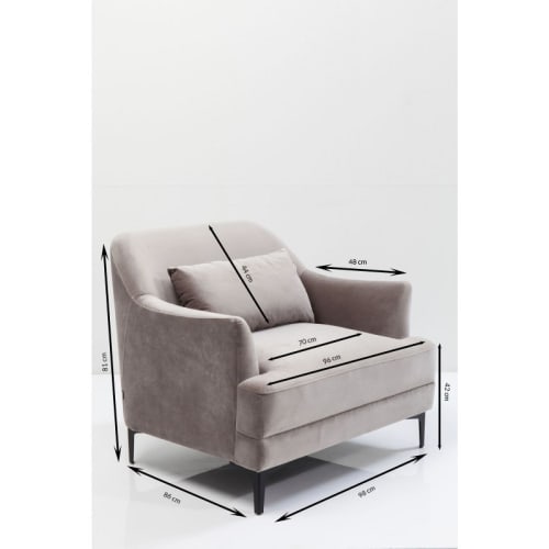 Canapés et fauteuils Fauteuils | Fauteuil en velours gris et acier - NU50194