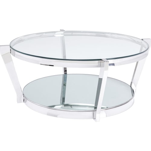 Meubles Tables basses | Table basse en verre et acier chromé - PJ05165