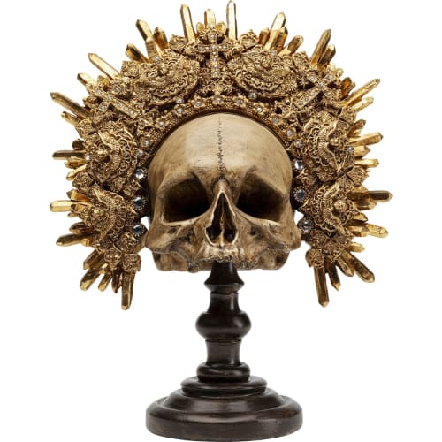 Déco Bustes et statues | Statuette crâne avec couronne en polyrésine H42 - ZA78211