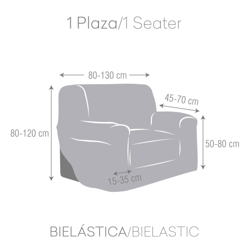 Copripoltrona elastico blu 80 - 130 cm EYSA