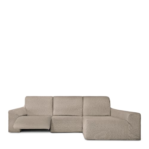 Funda de sofá chaise longue elástica derecha taupe 250 - 360 cm EYSA  PREMIUM | Maisons du Monde