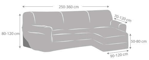 Funda sofá longue elástica derecha b/c crudo 250 360 cm EYSA PREMIUM | du Monde