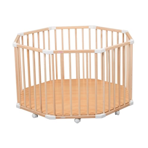 Parc Bebe Rond Bois Naturel Vernis 108x108x67 Cm Florian Maisons Du Monde