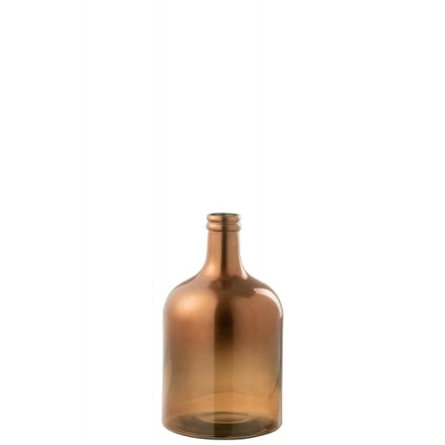 Déco Vases | Vase bouteille verre métallique marron H43cm - WZ74409