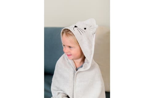 Cape De Bain Chat En Coton Gris Maisons Du Monde