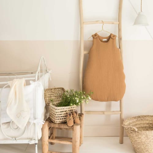 Gigoteuse bébé en gaze de coton camel (0-3 mois) (Cocoeko) - Couverture