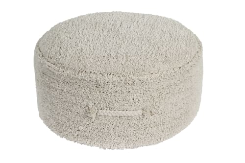 Pouf cotone bianco e rosa pastello 50 x 35 cm CONRAD