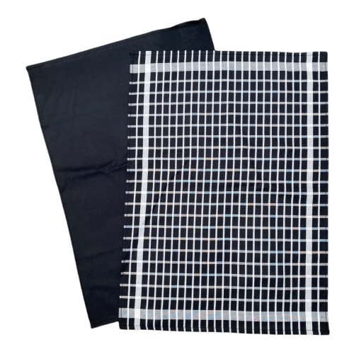 Torchon coloris noir en coton motifs petits carreaux Winkler – 50