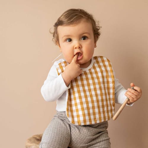 Bavoir imprimé vichy safran (Cocoeko) - Couverture