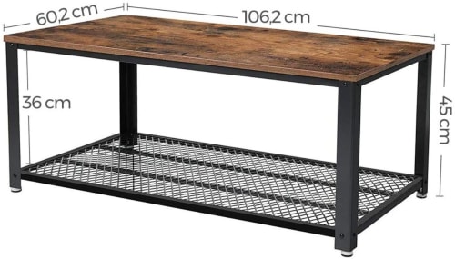 Meubles Tables basses | Table basse industrielle Médium MDF Marron 106,2x45x60,2cm - ZL50442