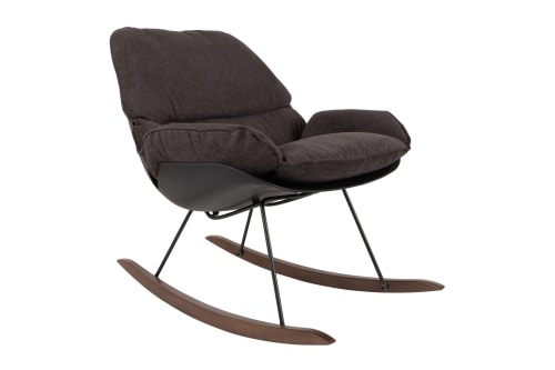 Canapés et fauteuils Fauteuils | Fauteuil à bascule en tissu gris foncé - JG07158