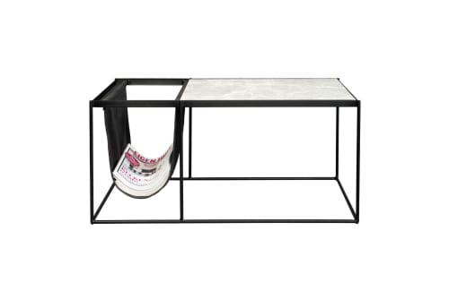 Meubles Tables basses | Table basse et porte revue en marbre blanc - WD23426