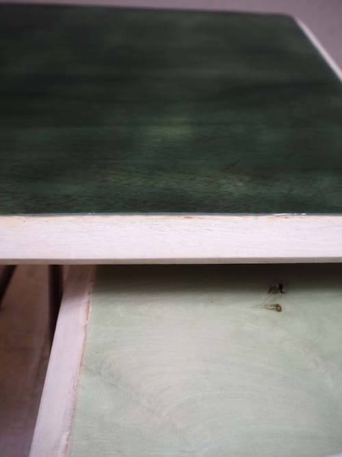 Meubles Tables basses | Set de 2 tables basses en bois laqué vert - MQ36218