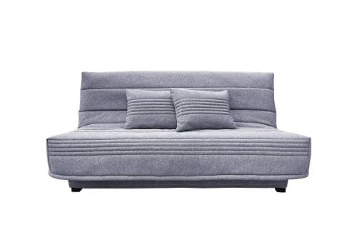 Canapés et fauteuils Clic-clac | Banquette convertible clic-clac 3 places  en polyester gris - VN28528