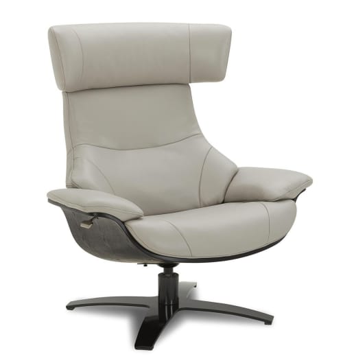 Canapés et fauteuils Fauteuils | Fauteuil en cuir et chêne noir - QI89915